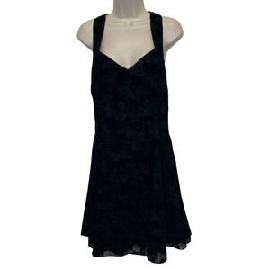 Vintage 80s Zum Zum Black Velvet Floral Prom Party Dress Goth Women’s 13**